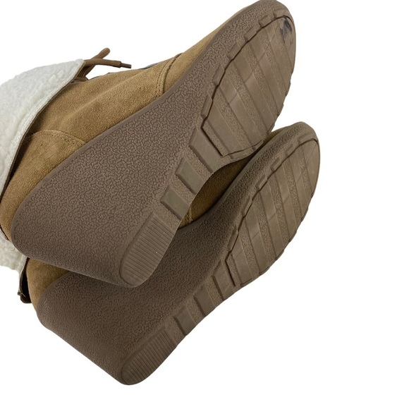 Coach and Four Sherpa Suede Leather Boots Women’s Size 8.5 Tan Brown Keystone II - Picture 7 of 9